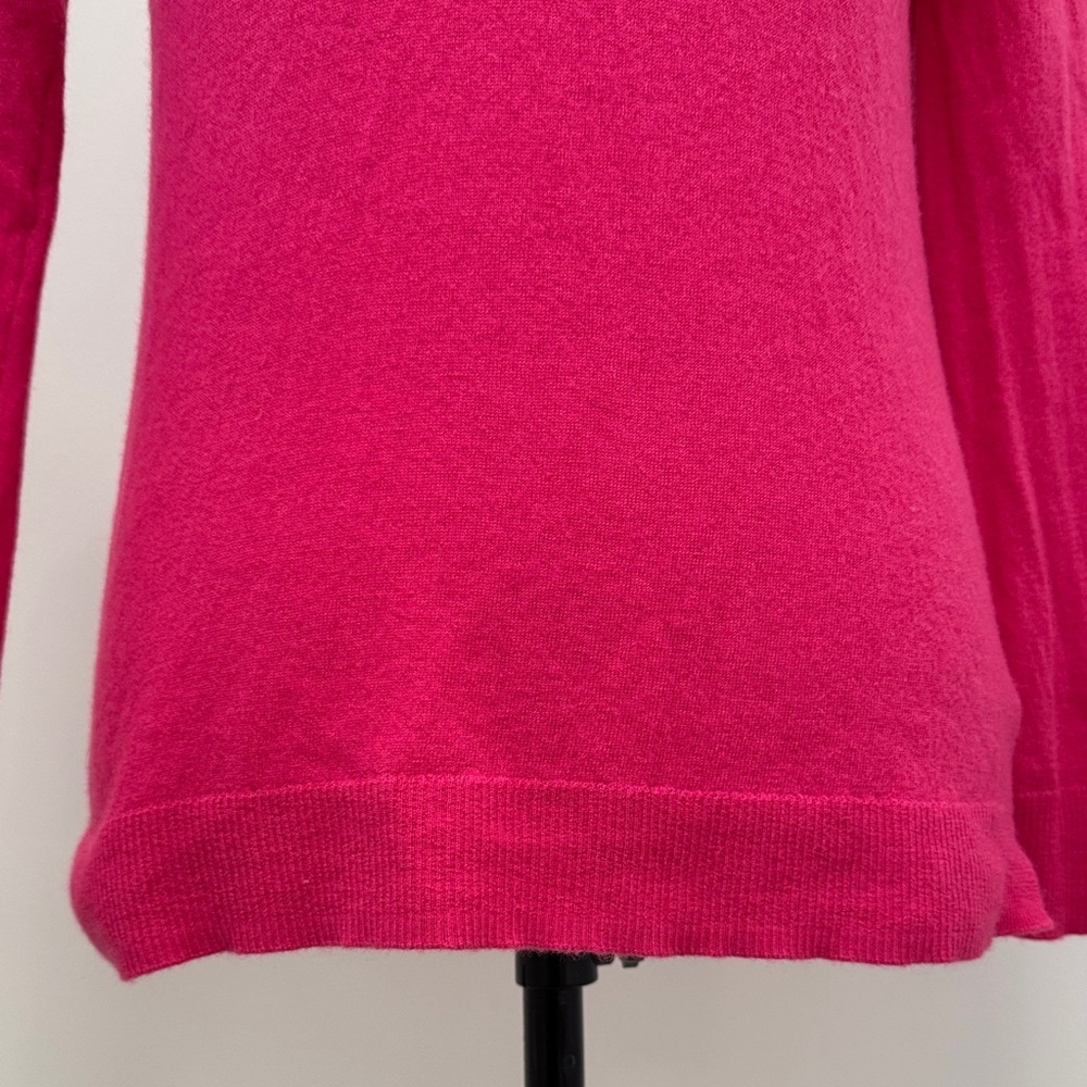 Ellen Tracy Fuchsia Pink Boat Neck Sweater 100% Extra Fine Merino Wool Sz S - Picture 6 of 12